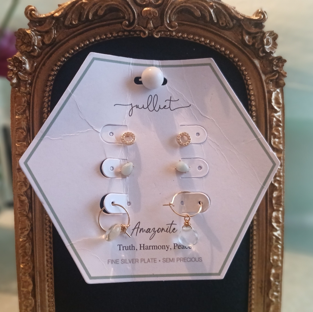 Amazonite Earring Set - Picture 2 of 3